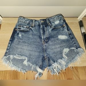 100% Cotton Highest Rise Denim Shorts